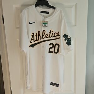 Nike MLB Oakland Athletics Zack Gelof 20 Jersey, White, XL.